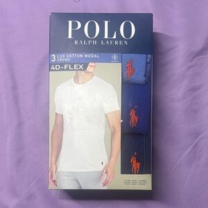 Polo by Ralph Lauren White and Blue Crew Neck Tees